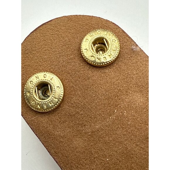 Red & Gold Chain Rhinestone Leather Snap Bracelet - Picture 6 of 7